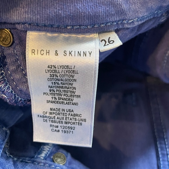 Sz 26 Bold Blue Rich and Skinny Jean - Picture 7 of 8